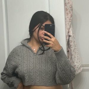 Garage crop knit sweater